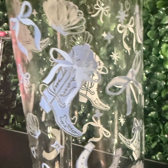 Cowboy Boot and Seashell Glass Jar with Gold Lid - Picture 2 of 3